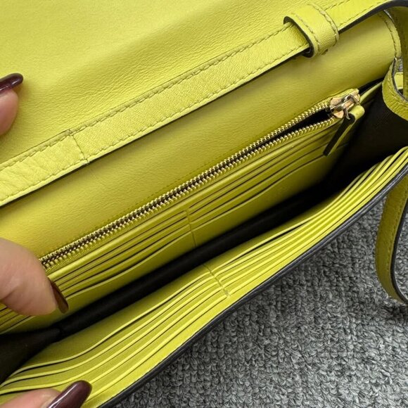 GUCCI Interlocking Wallet On Chain Yellow Leather Shoulder Bag 288-012725 - Picture 14 of 15